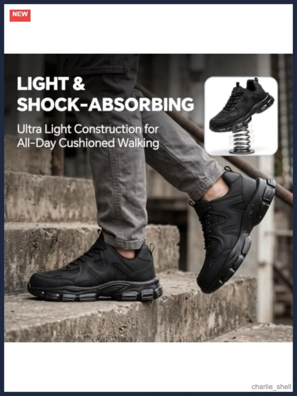 Steel Toe Cushioned Safety Work Shoes Breathable Lightweight Unisex